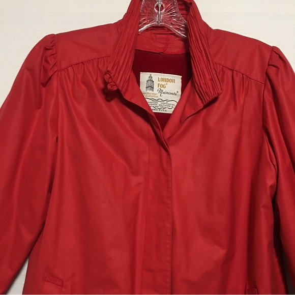 Vtg London Fog Maincoats Trench swing Raincoat weatherwear of distinction Red 6P - Picture 5 of 15